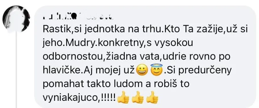 Rastik, si jednotka na trhu — ohlas klientky