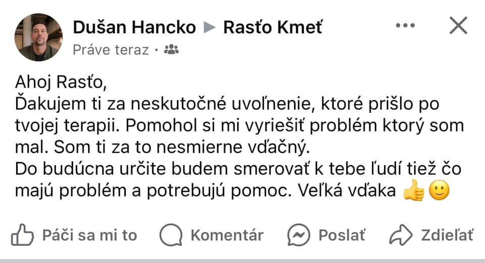Dušan Hancko — neskutočné uvoľnenie po terapii