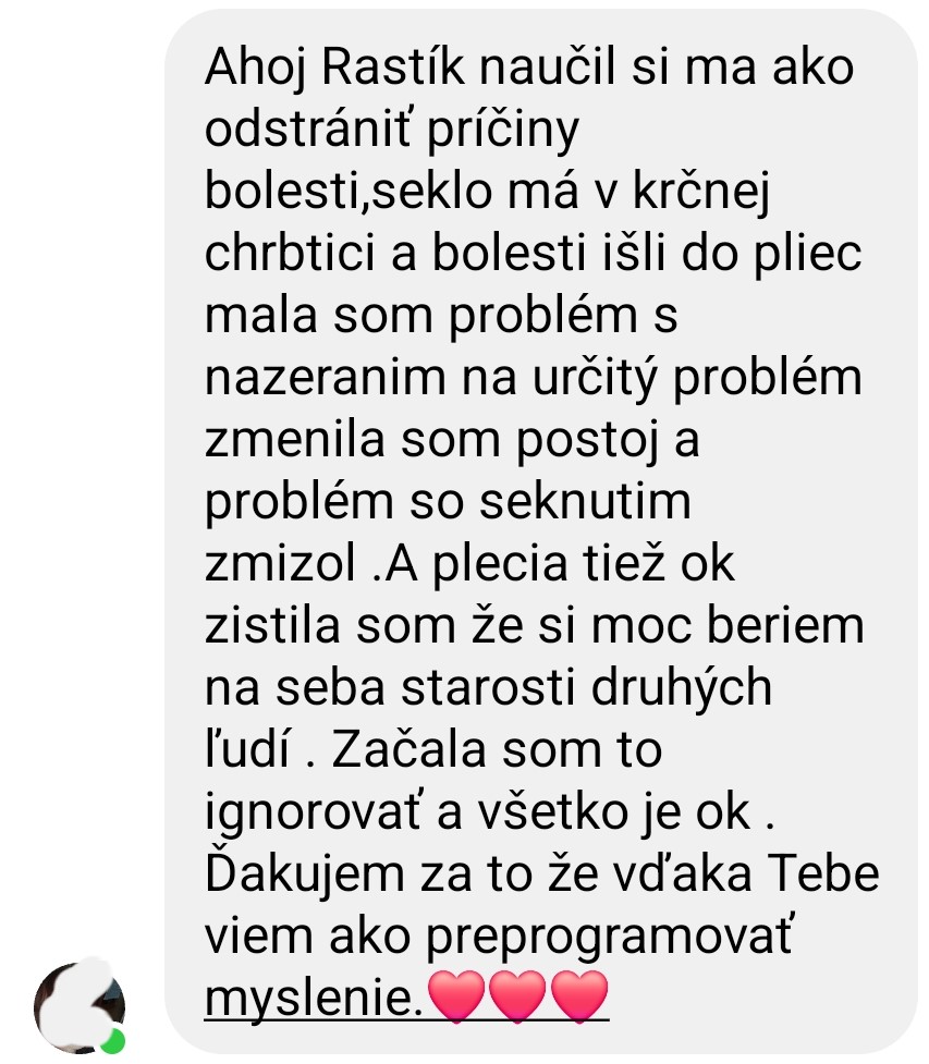 Klientka — odstránenie príčiny bolesti chrbtice