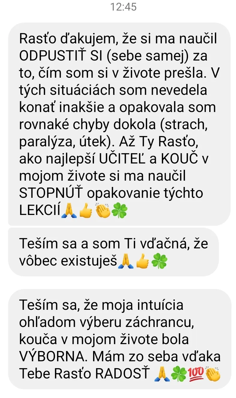 Klientka — naučil ma odpustiť si a stopnúť opakovanie lekcií